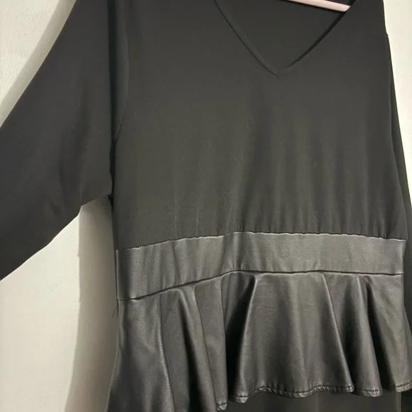 Black Peplum Dress - Picture 3 of 6